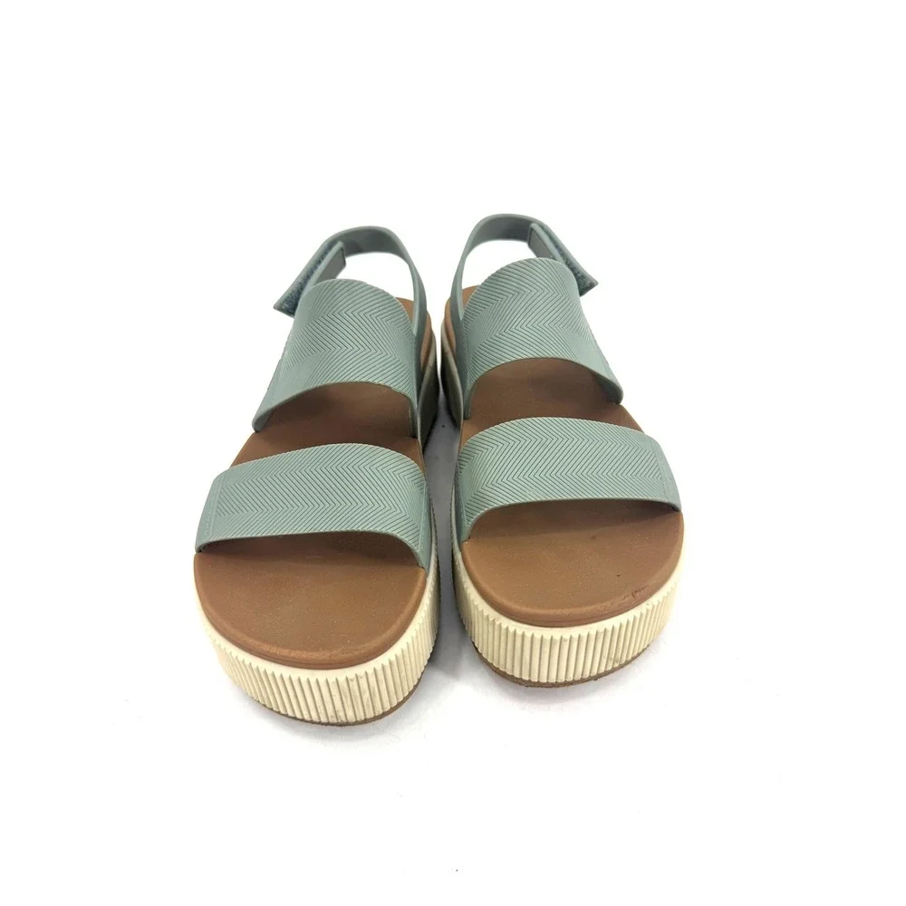 Reef Women's Platform Sandals in Sage Green and Cream